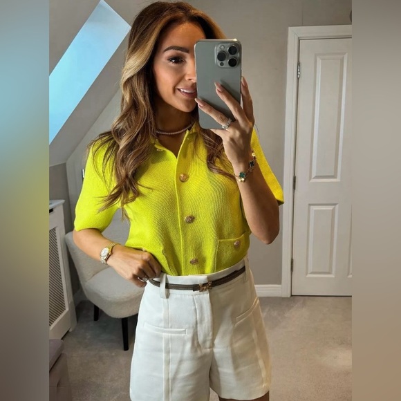 ZARA BLOGGERS’ FAVORITE BASIC SHORT SLEEVE KNIT CARDIGAN - Picture 3 of 15